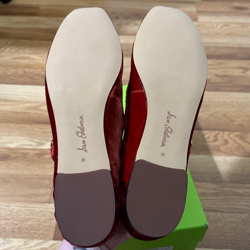 Sam Edelman Rust Velvet Flats with Gold Buckle - Picture 4 of 4